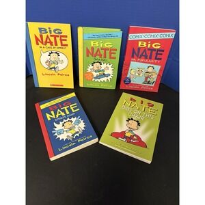 BIG NATE Book Lot of 5 by Lincoln Peirce – Humor Comic Series – Scholastic